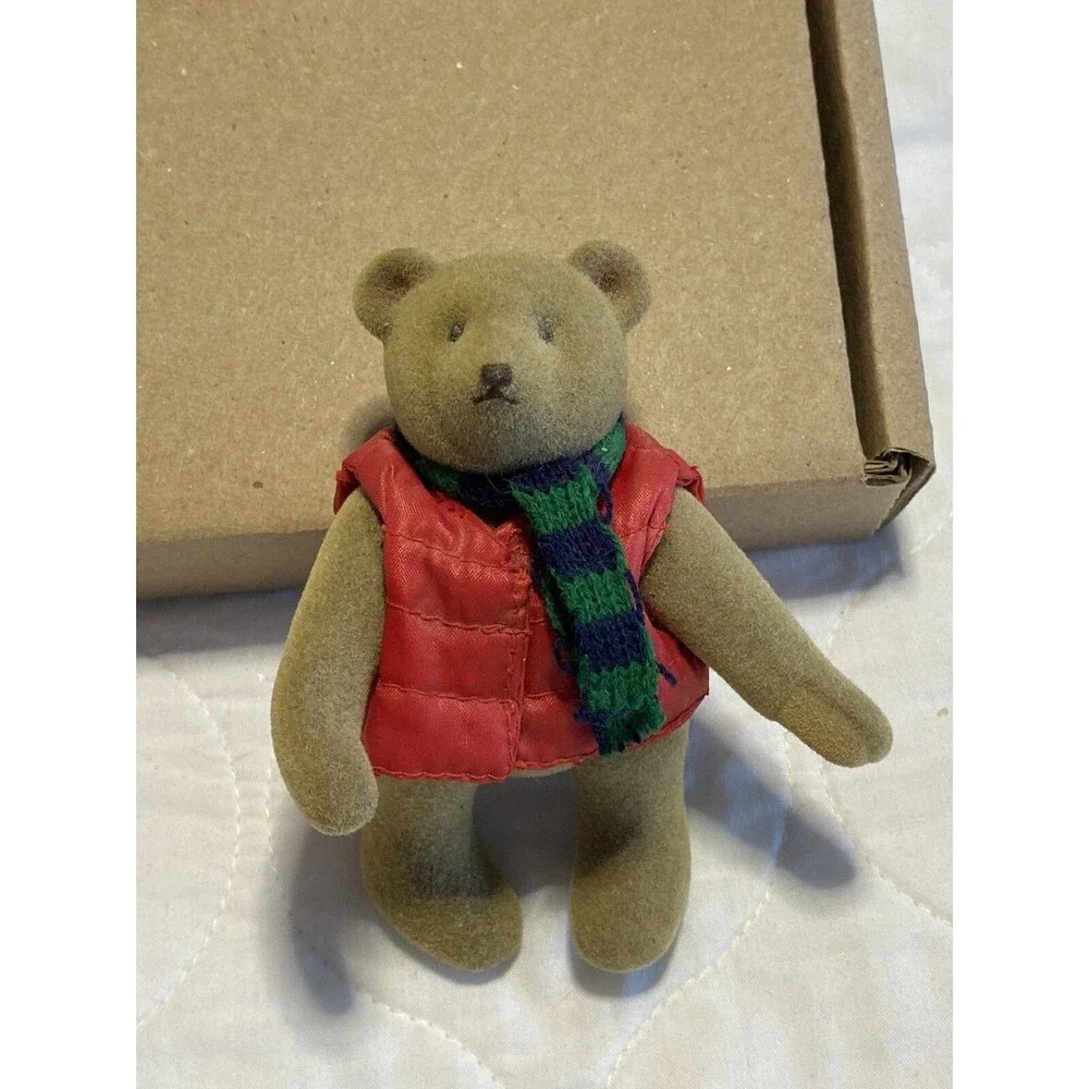 Gund Miniature Jointed Winter Teddy Bear Puffer Jacket Scarf Vintage HTF